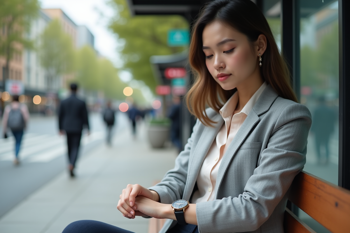 Jeune femme vérifiant l