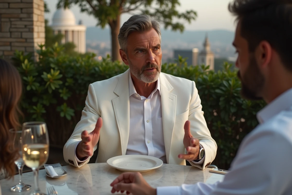 Homme en veste blanche lors d