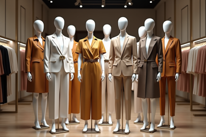 Mannequins modernes en boutique de mode haut de gamme